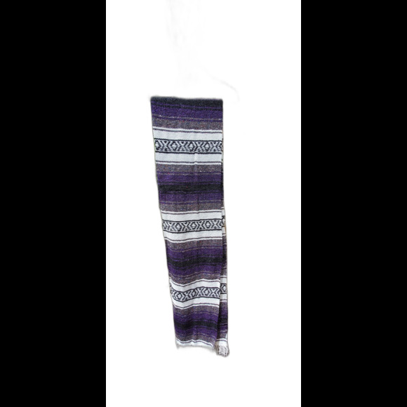 Purple color mexican blanket warm and thick falsa blanket beach blanket - Picture 2 of 2